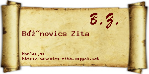 Bánovics Zita névjegykártya