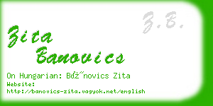 zita banovics business card